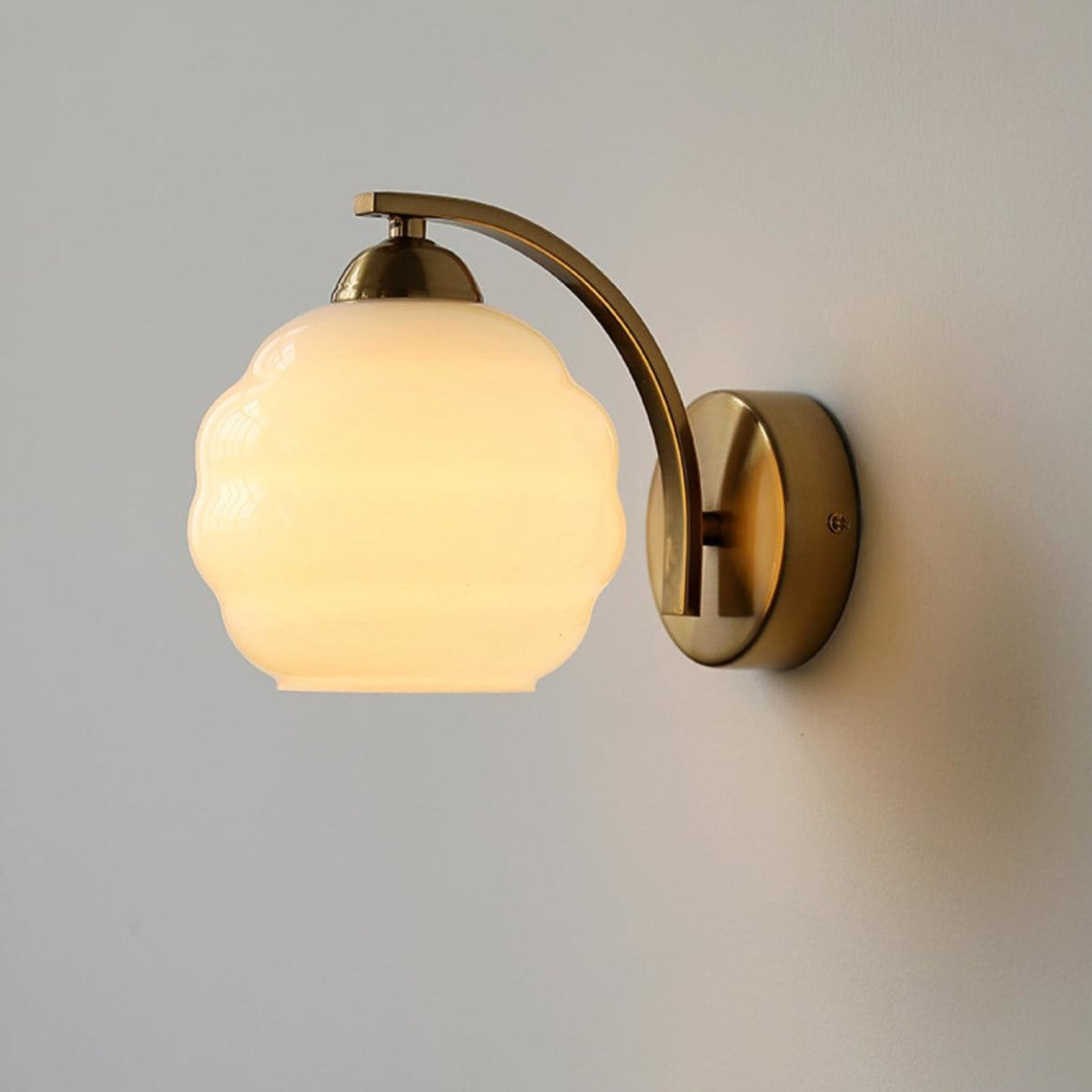 Modern Iron and Glass Wall Sconce With Warm LED Glow