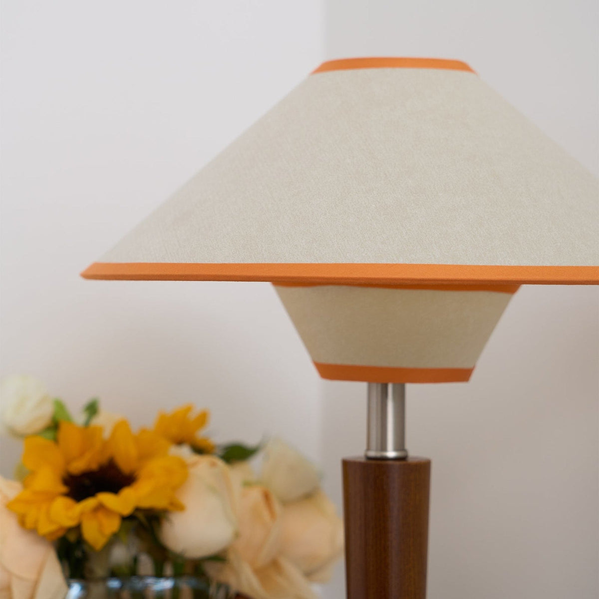 Modern Wood Table Lamp With Fabric Shade for Living Room