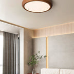 Scandinavian Wood Flush Mount Ceiling Light for Living Room