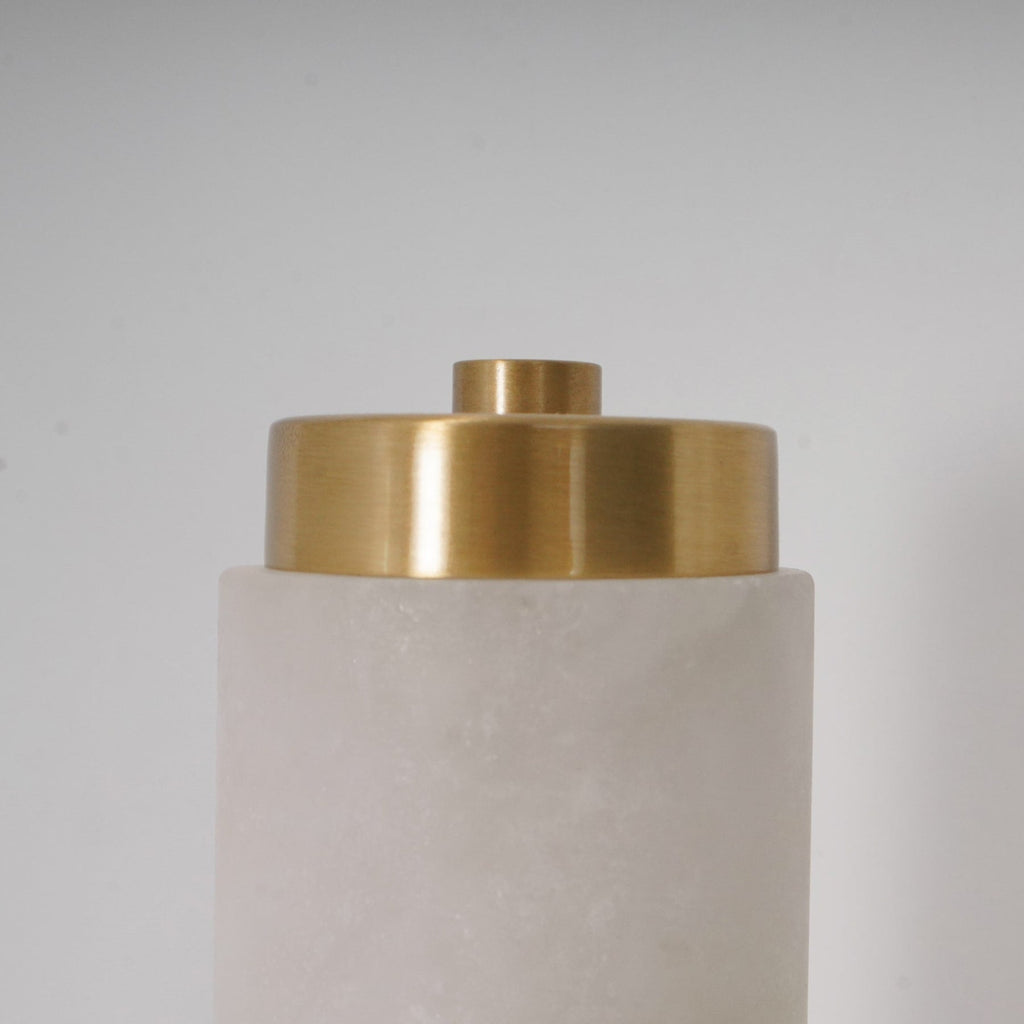 Modern Metal and Faux Alabaster Wall Sconce for Living Room