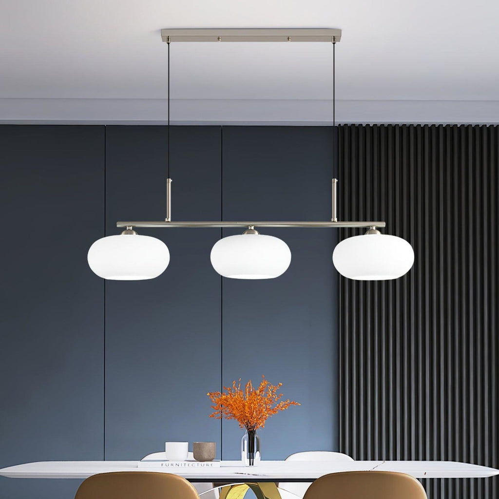 Modern Glass Pendant Light With Tri-Color LED Glow