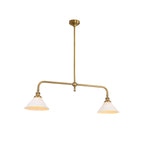 Modern Brass Pendant Light With Ceramic Shades for Dining Room