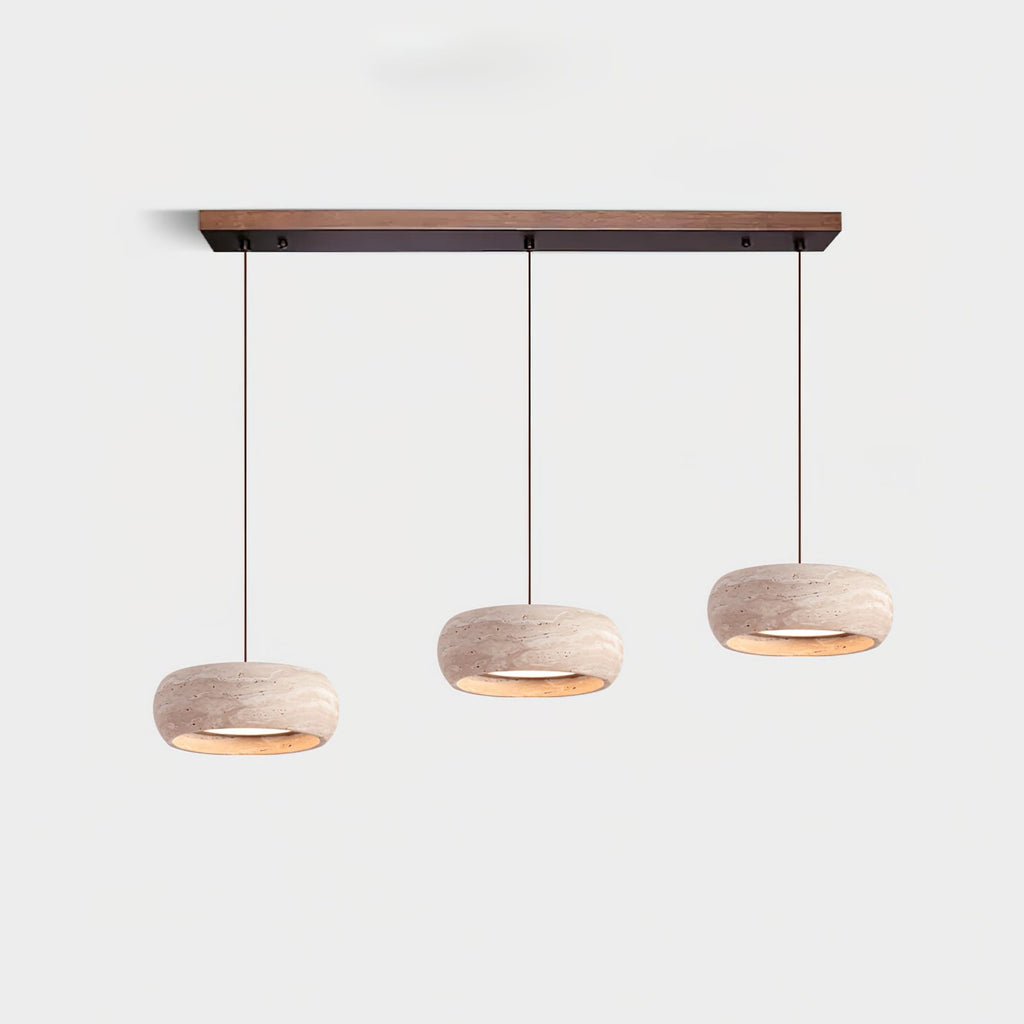 Modern Travertine Stone Pendant Light With Dimmable Remote Control