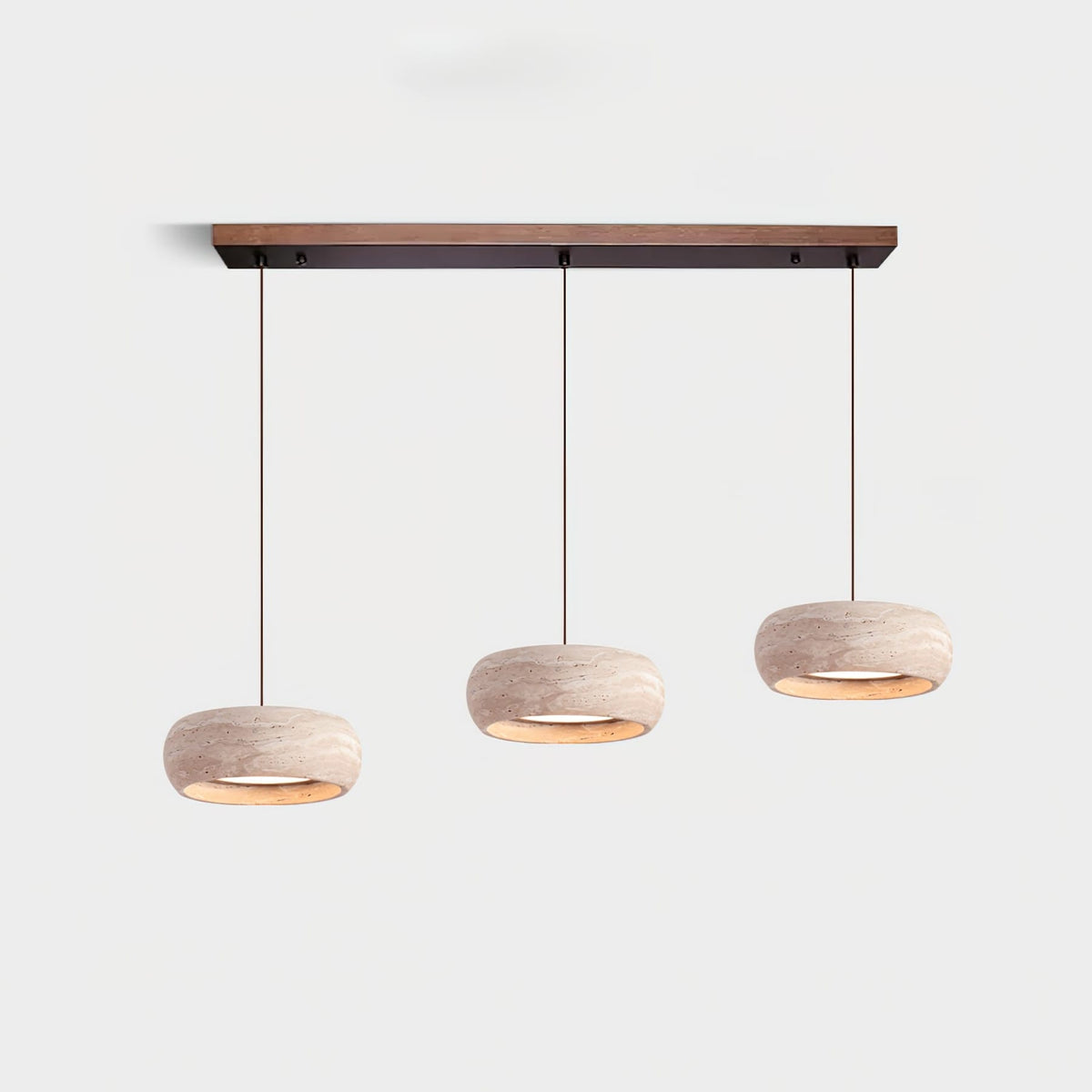 Modern Travertine Stone Pendant Light With Dimmable Remote Control