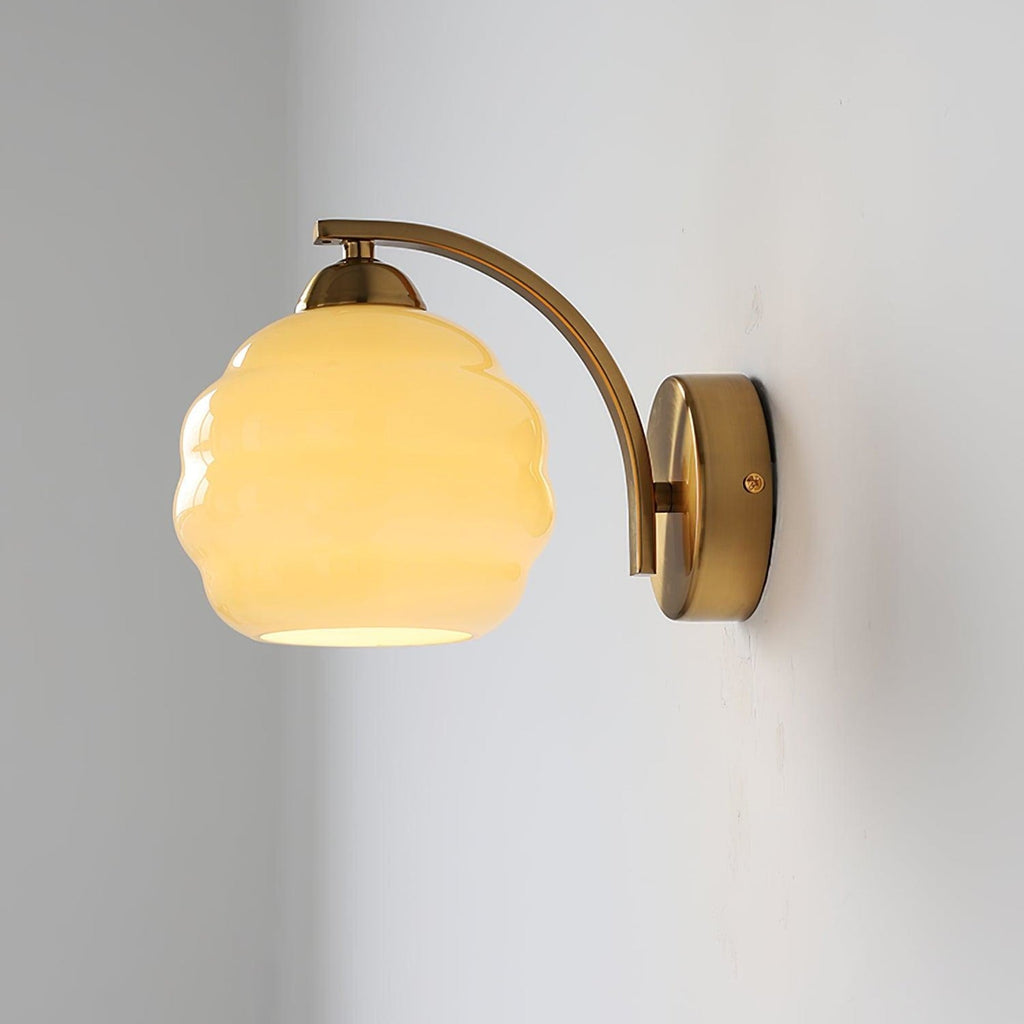 Modern Iron and Glass Wall Sconce With Warm LED Glow