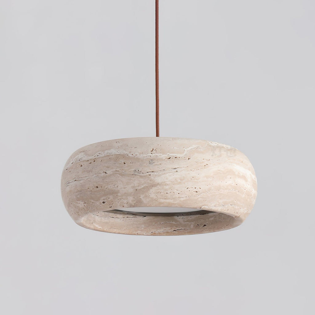 Modern Travertine Stone Pendant Light With Dimmable Remote Control