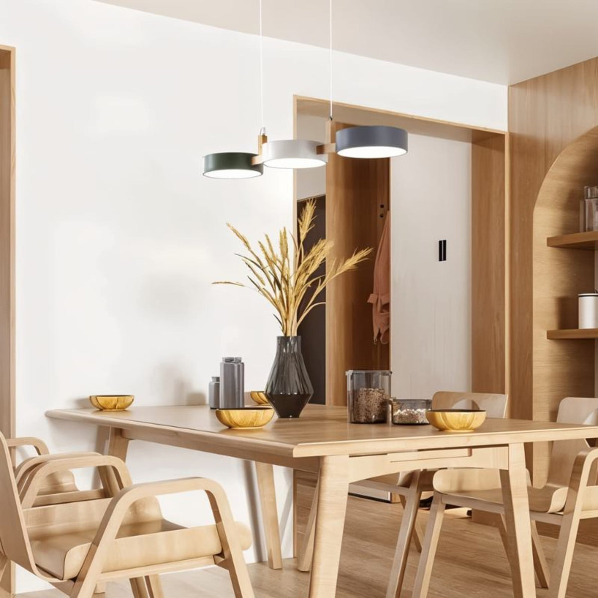 Modern Iron Linear Pendant Light for Dining Room