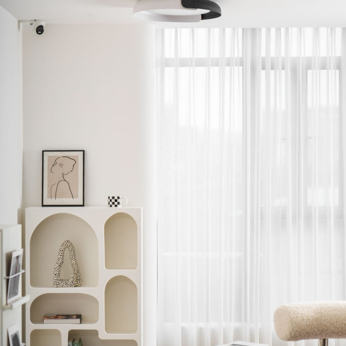 Modern Wood Flush Mount Ceiling Light for Living Room