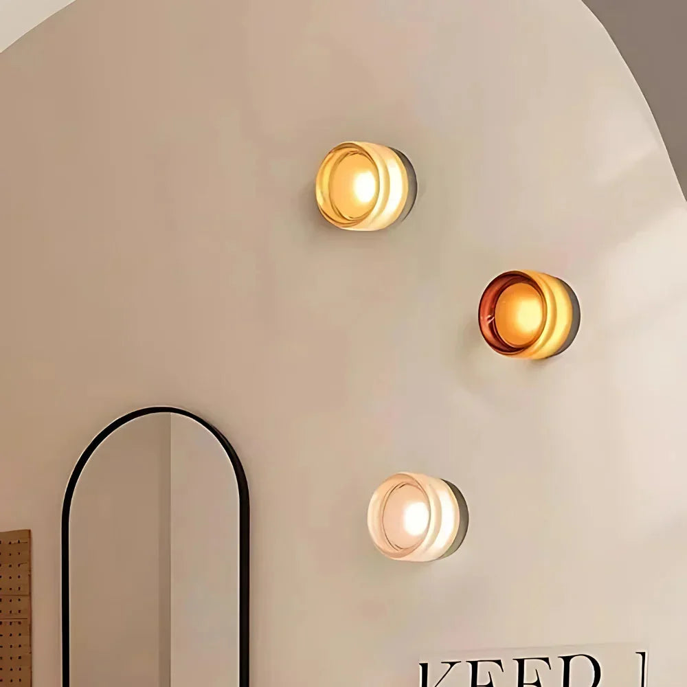 Modern Glass Wall Sconce With Adjustable LED Glow