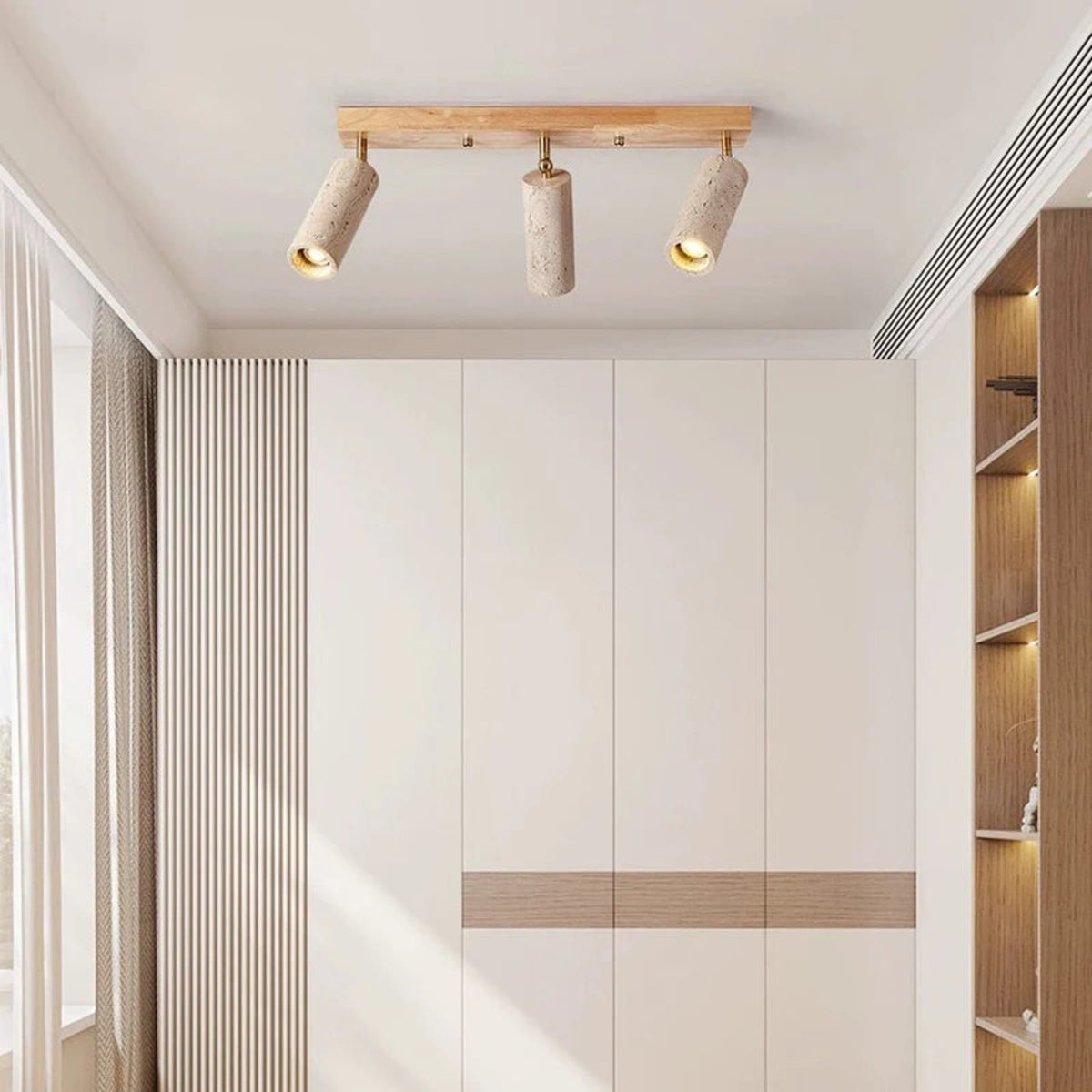 Modern Stone Linear Ceiling Light With Warm White Glow