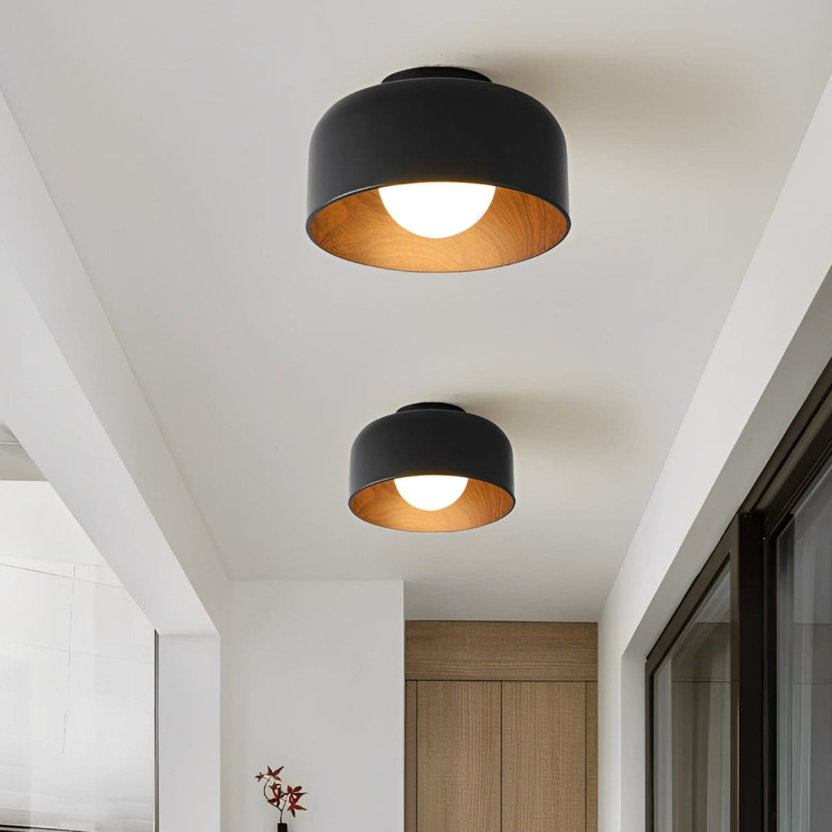 Modern Iron Semi-Flush Mount Ceiling Light for Living Room