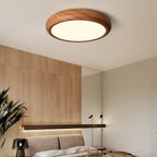 Scandinavian Wood Flush Mount Ceiling Light for Living Room
