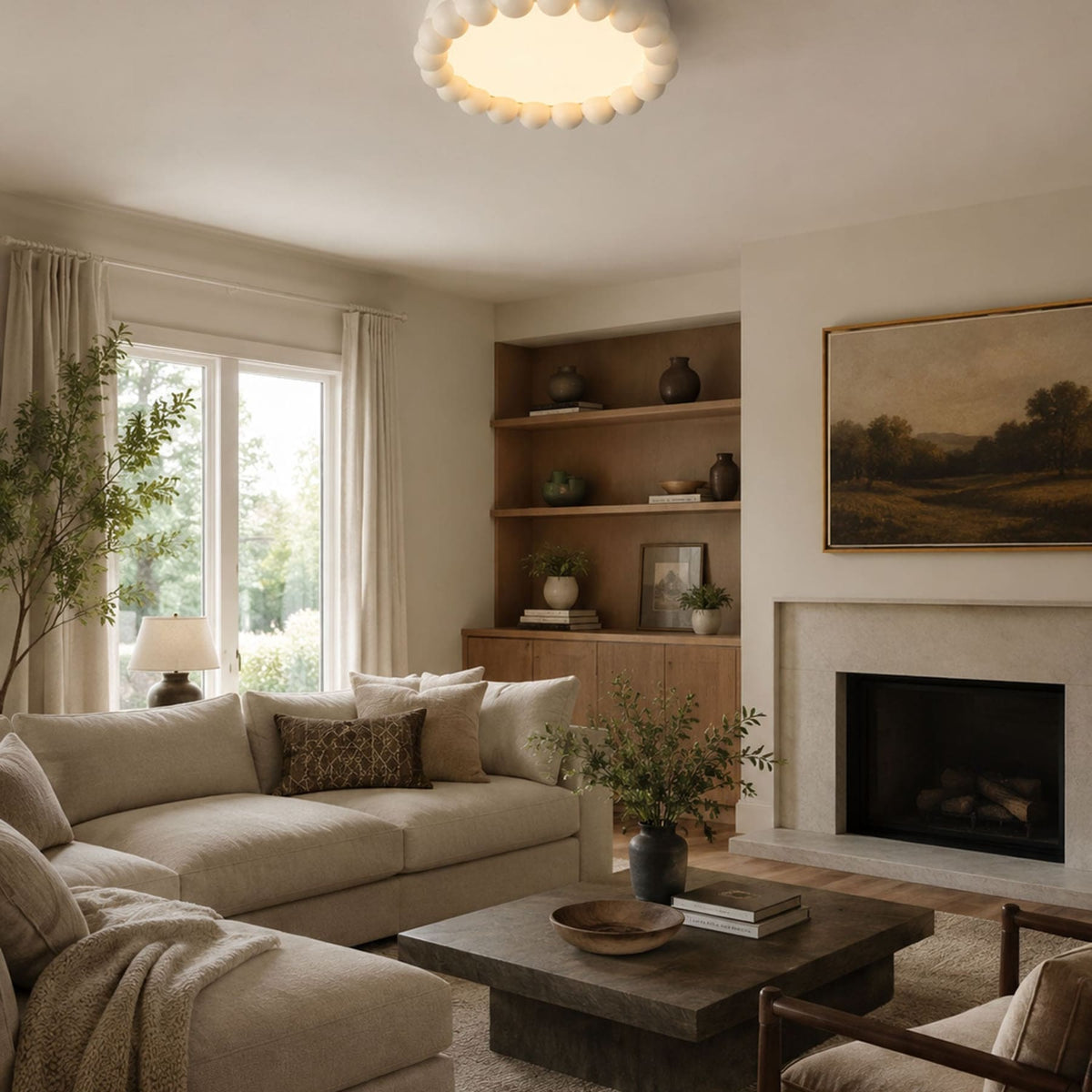 Modern Flush Mount Ceiling Light for Living Room and Bedroom