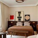 Scandinavian Wood Flush Mount Ceiling Light for Living Room