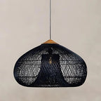 Handmade Rattan Pendant Lights With Woven Dome Shade
