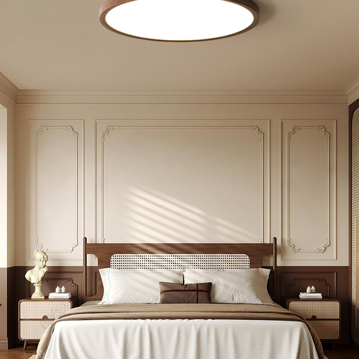 Minimalist Wood Flush Mount Ceiling Light With Slim Profile