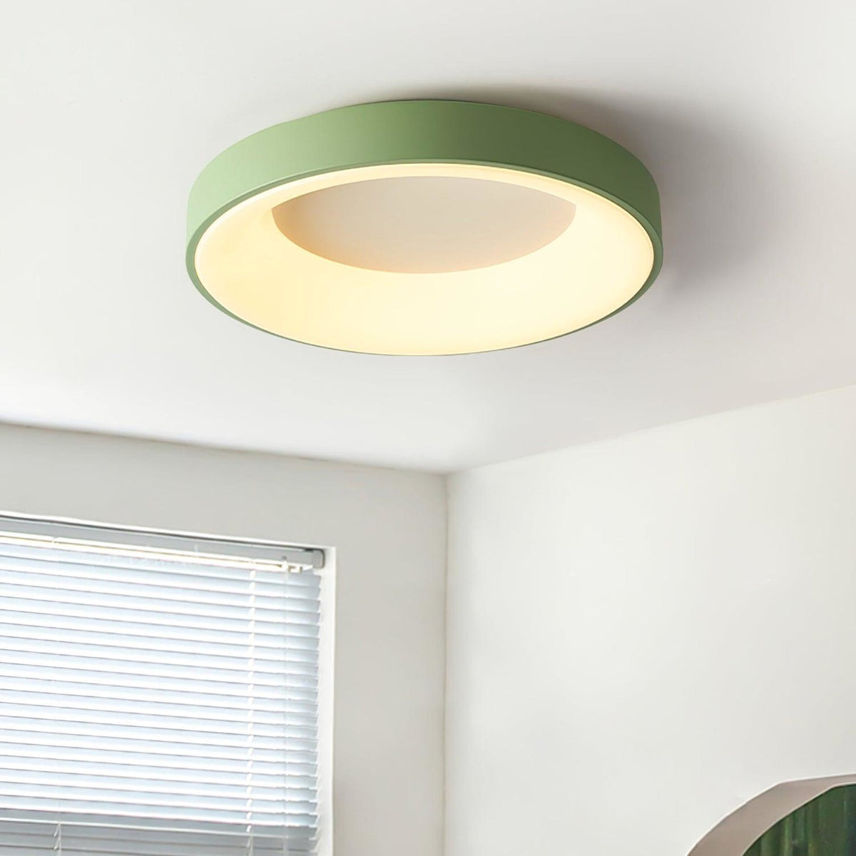 Modern Wrought Iron Flush Mount Ceiling Light With Tri-Color LED Glow