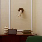 Modern Travertine Wall Sconce With Warm LED Glow