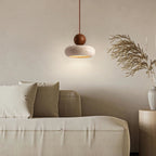 Modern Wood And Concrete Pendant Light With Warm LED Glow