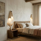 Modern Travertine Wall Sconce With Warm LED Glow