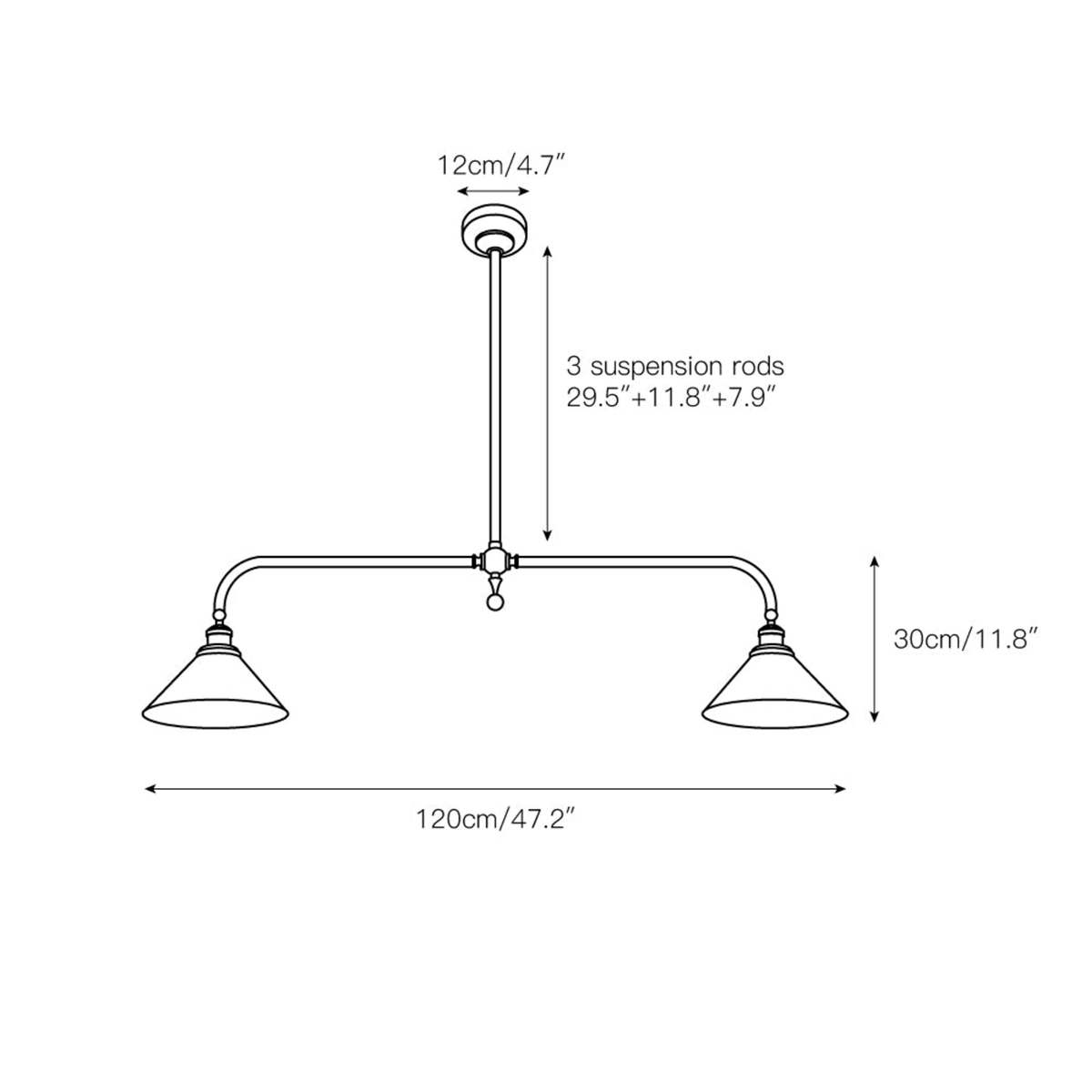 Modern Brass Pendant Light With Ceramic Shades for Dining Room