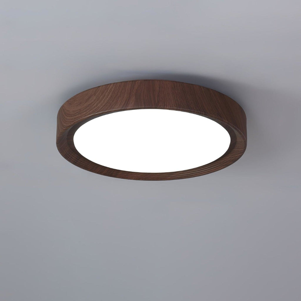 Scandinavian Wood Flush Mount Ceiling Light for Living Room