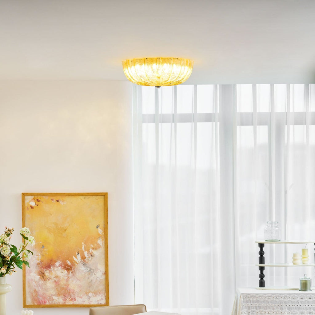 Vintage Glass Flush Mount Ceiling Light for Living Room