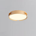 Scandinavian Wood Flush Mount Ceiling Light With Slim Low-Profile Design