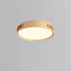 Scandinavian Wood Flush Mount Ceiling Light With Slim Low-Profile Design