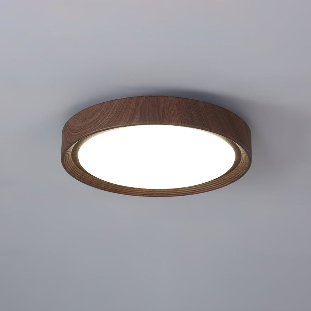 Scandinavian Wood Flush Mount Ceiling Light for Living Room