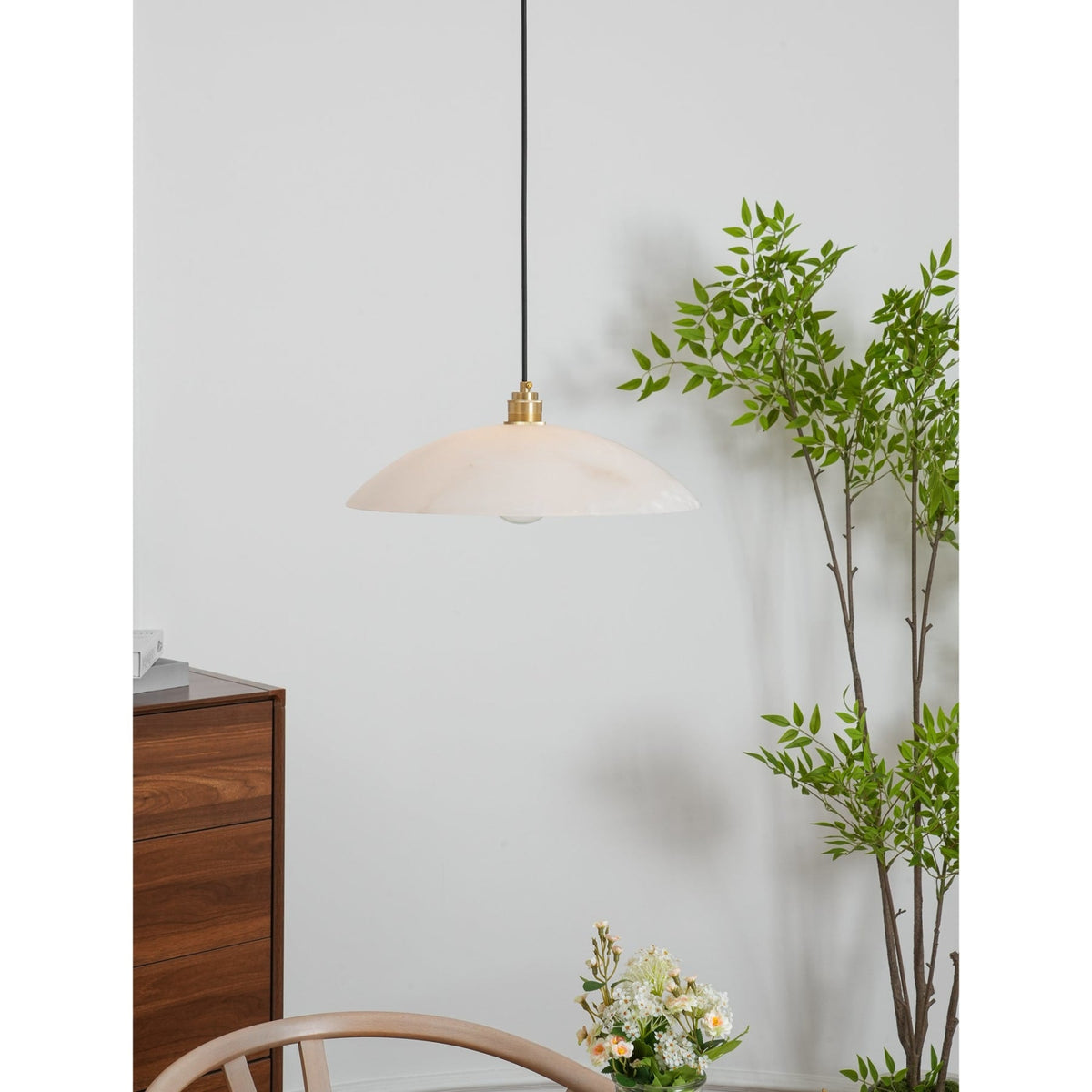 Modern Marble and Copper Pendant Light for Dining Room