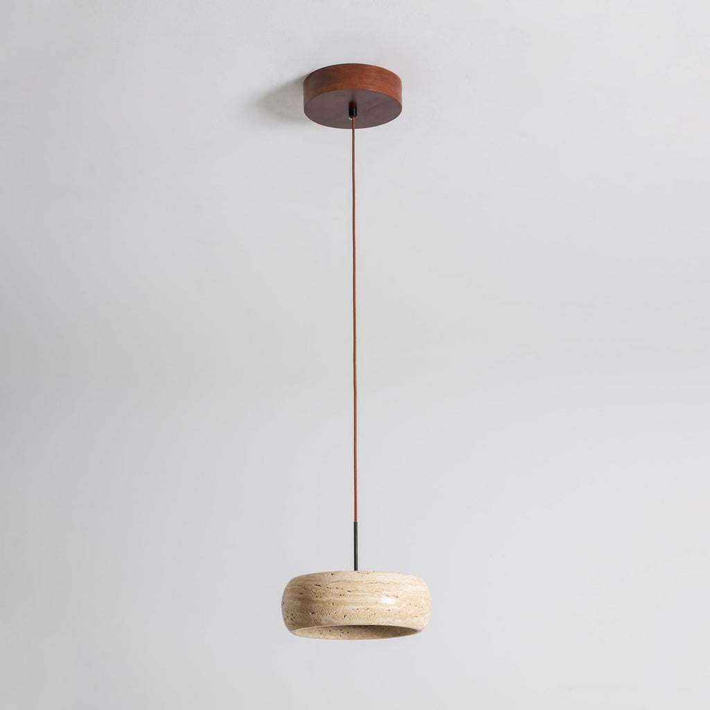 Modern Travertine Stone Pendant Light With Dimmable Remote Control