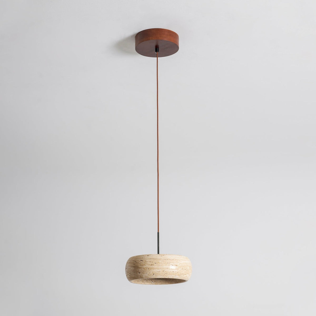 Modern Travertine Stone Pendant Light With Dimmable Remote Control
