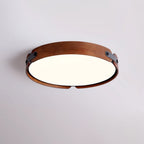 Scandinavian Wood Flush Mount Ceiling Light With Slim Low-Profile Design