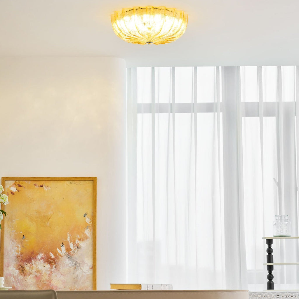 Vintage Glass Flush Mount Ceiling Light for Living Room