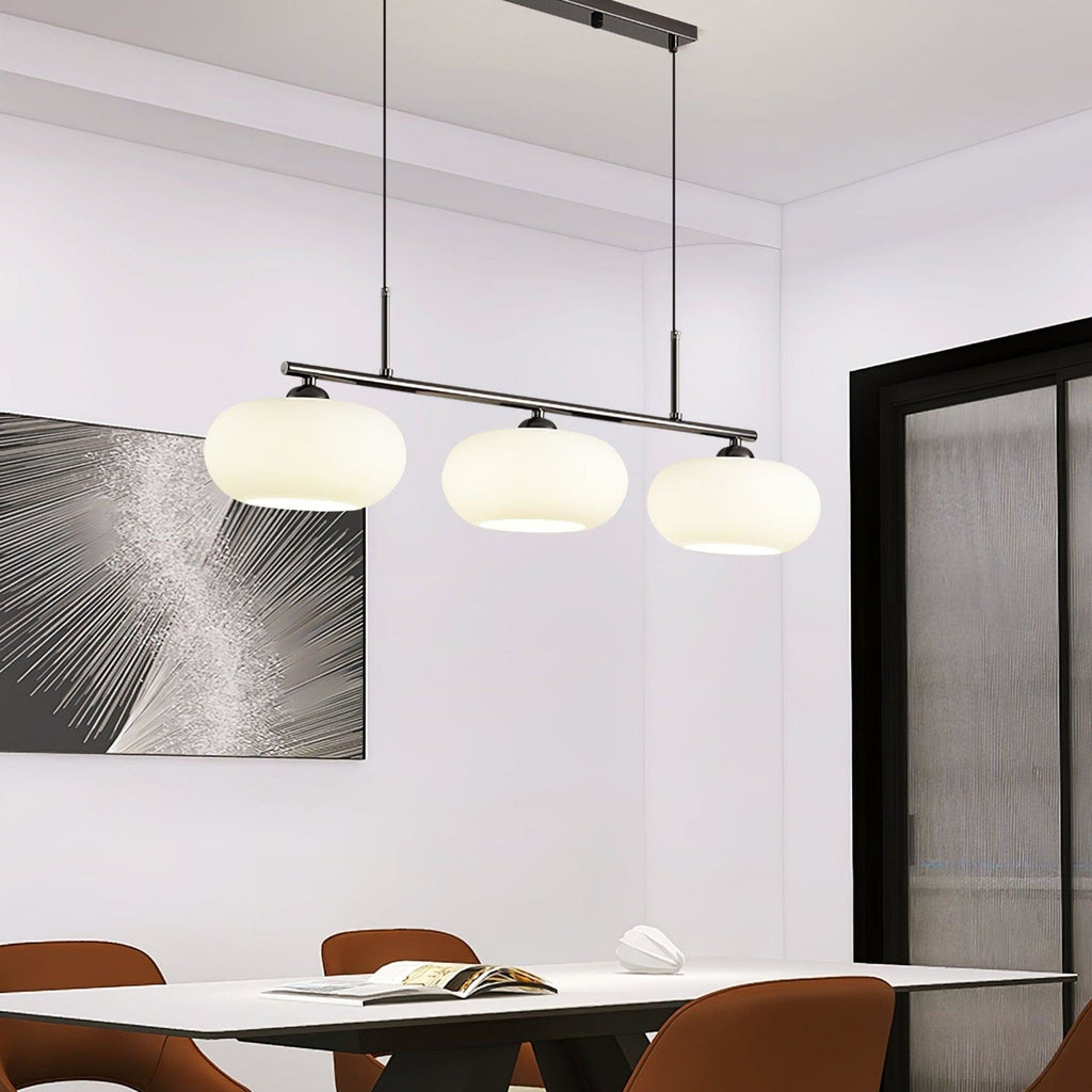 Modern Glass Pendant Light With Tri-Color LED Glow