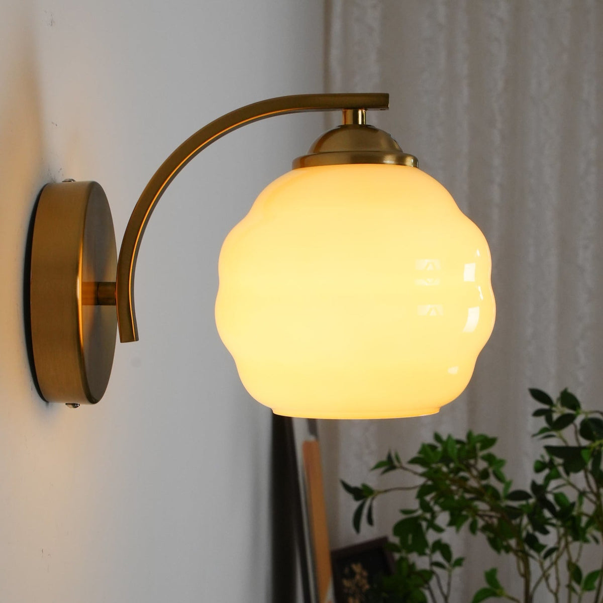 Modern Iron and Glass Wall Sconce With Warm LED Glow