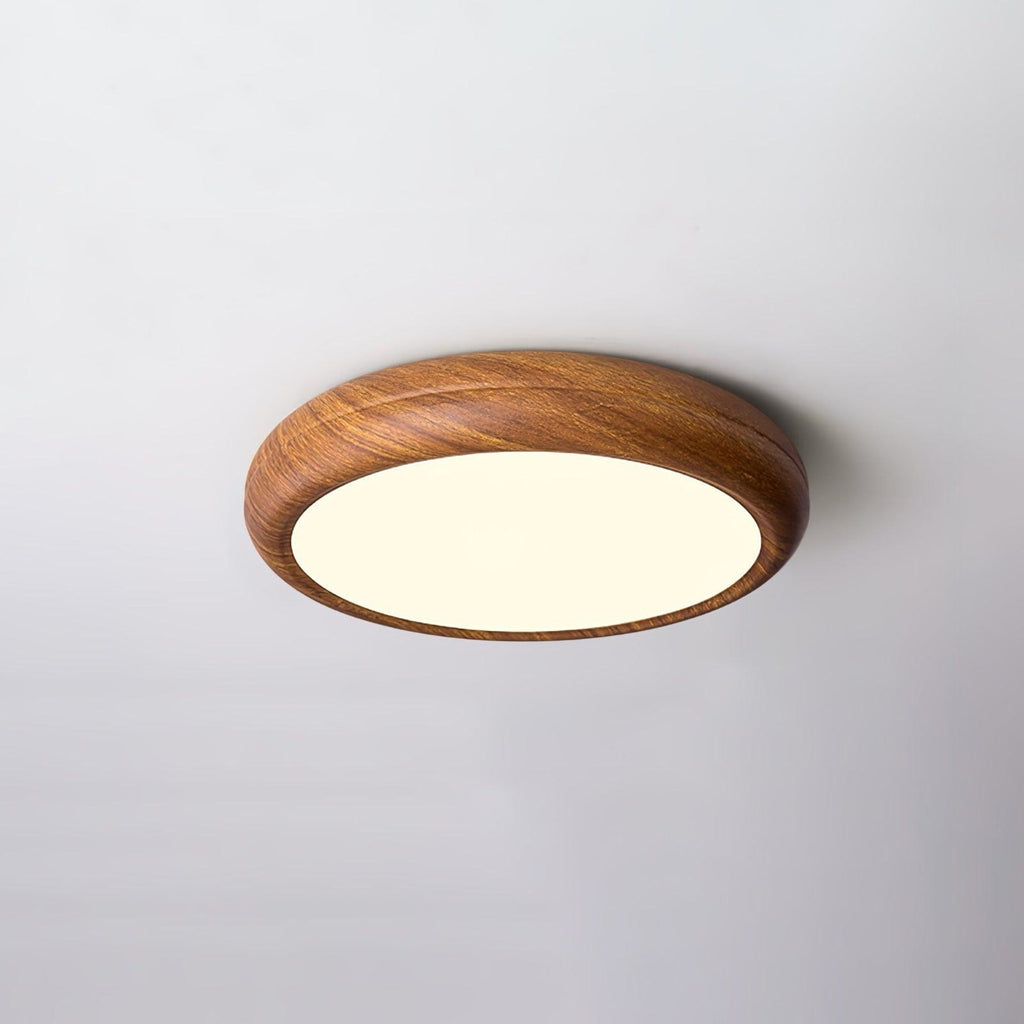 Scandinavian Wood Flush Mount Ceiling Light for Living Room