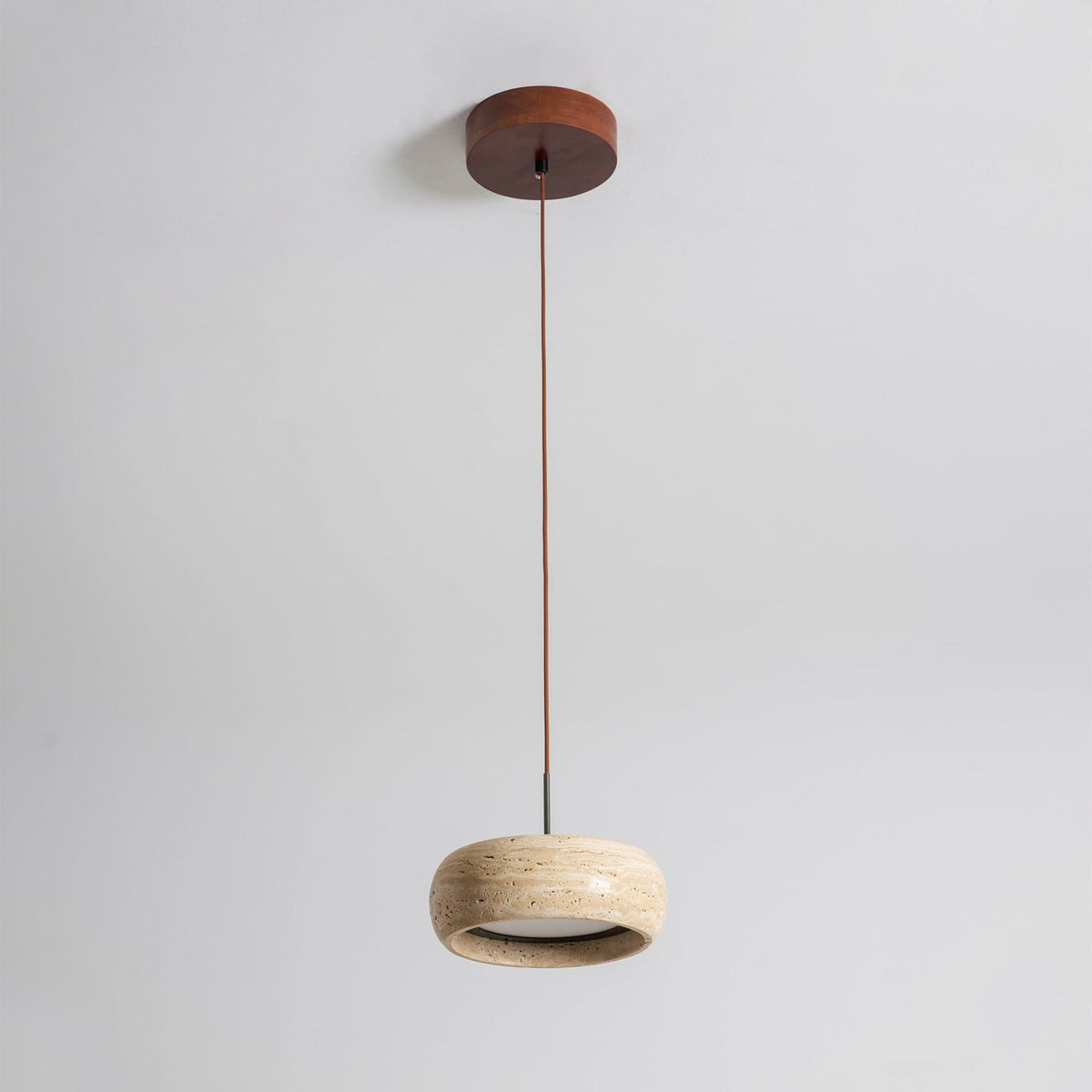Modern Travertine Stone Pendant Light With Dimmable Remote Control