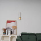 Modern Metal and Faux Alabaster Wall Sconce for Living Room