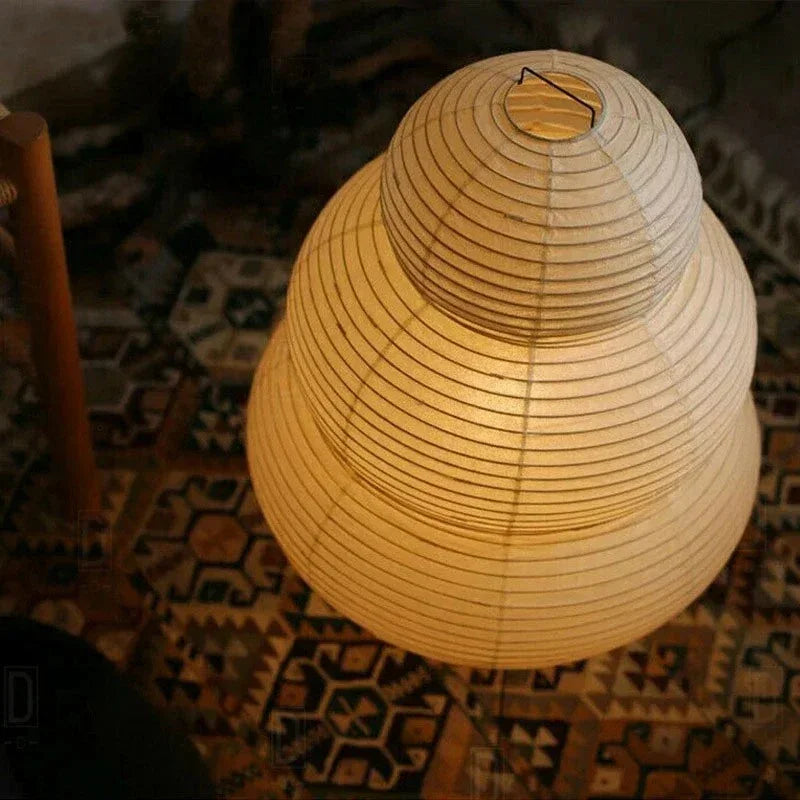 Bohemian Paper Floor Lamp With Tri-Color Glow