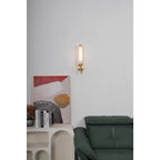 Modern Metal and Faux Alabaster Wall Sconce for Living Room