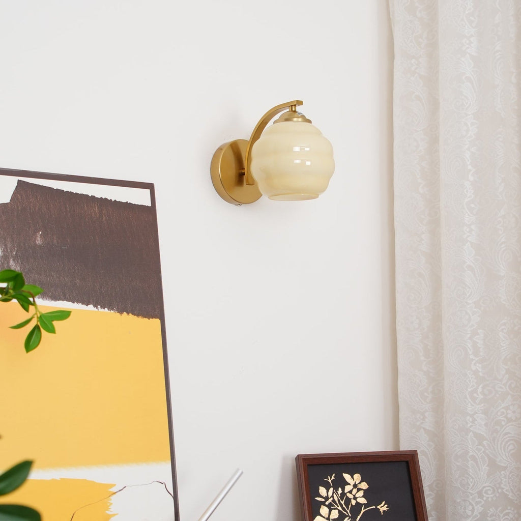 Modern Iron and Glass Wall Sconce With Warm LED Glow