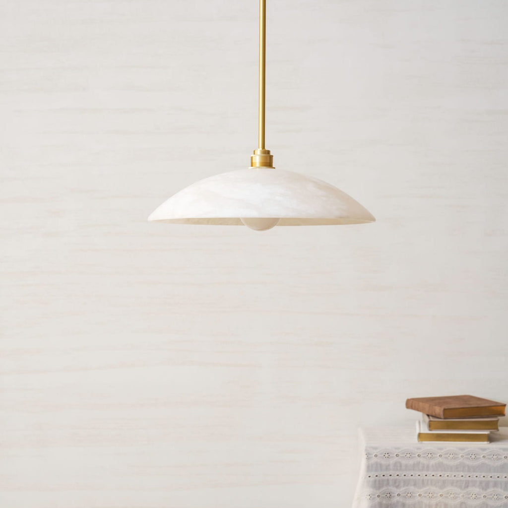 Modern Marble and Copper Pendant Light for Dining Room