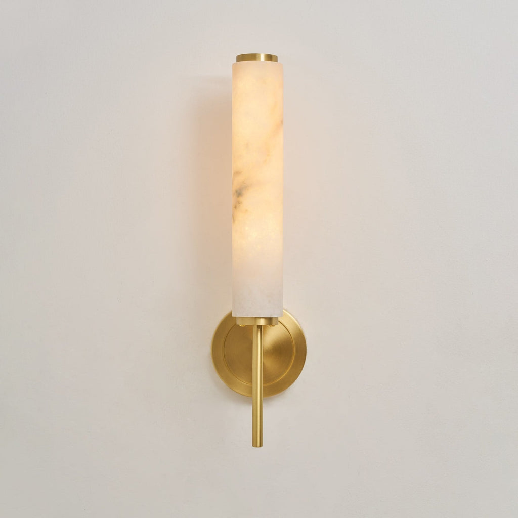 Modern Metal and Faux Alabaster Wall Sconce for Living Room