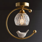 Modern Solid Brass Flush Mount Ceiling Light