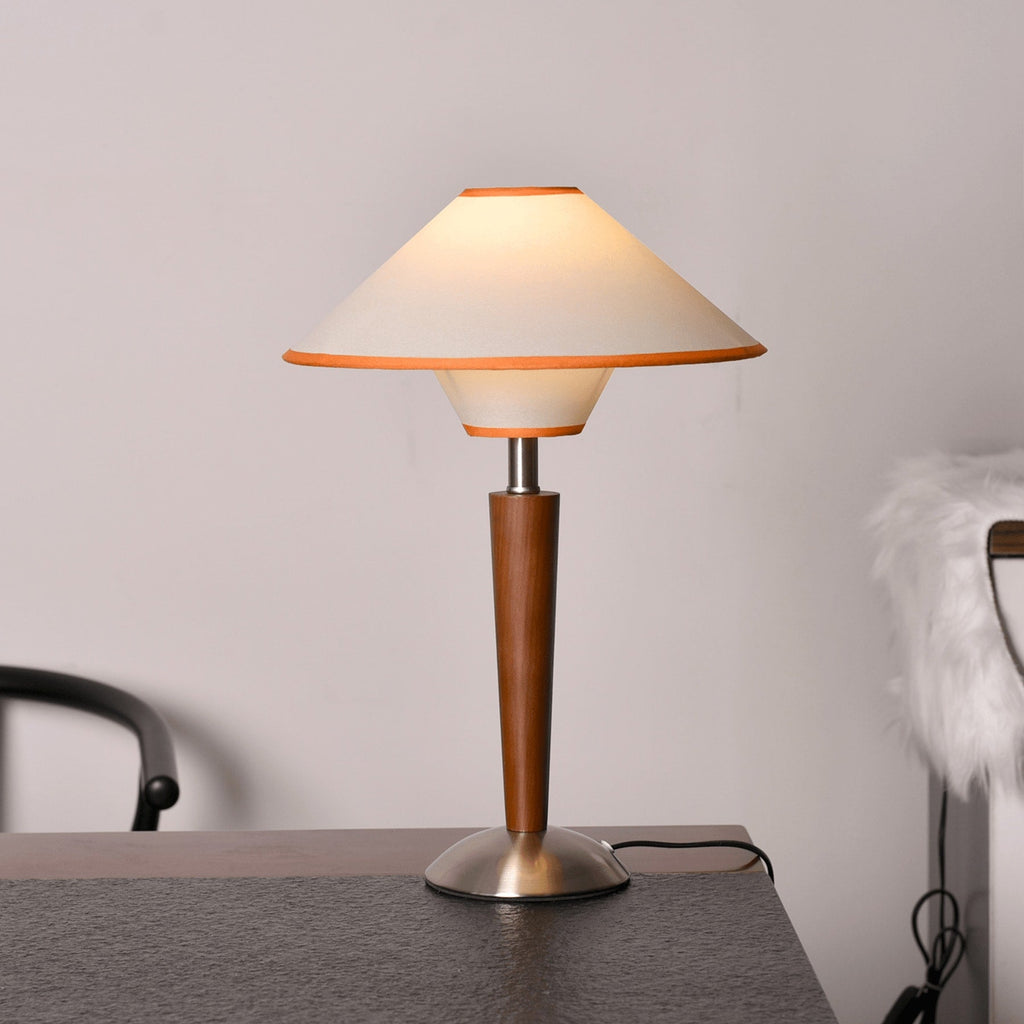 Modern Wood Table Lamp With Fabric Shade for Living Room