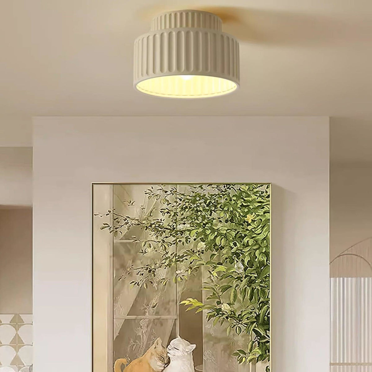 Modern Semi-Flush Ceiling Light for Living Room and Bedroom