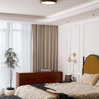 Scandinavian Wood Flush Mount Ceiling Light for Living Room