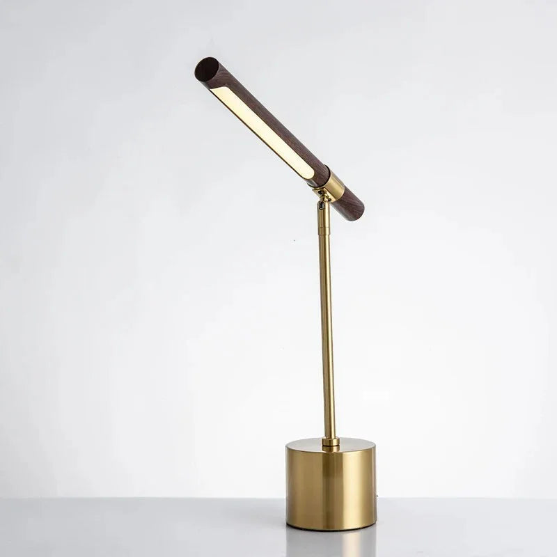 Modern Wood Table Lamp With Warm LED Glow for Home Office
